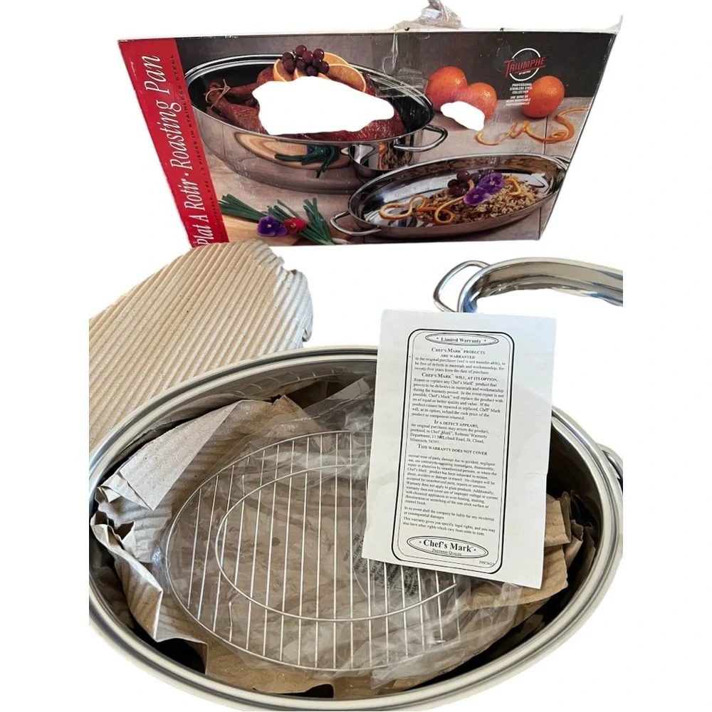 Metro Oval stainless steel Roaster with Induction Lid & Rack
